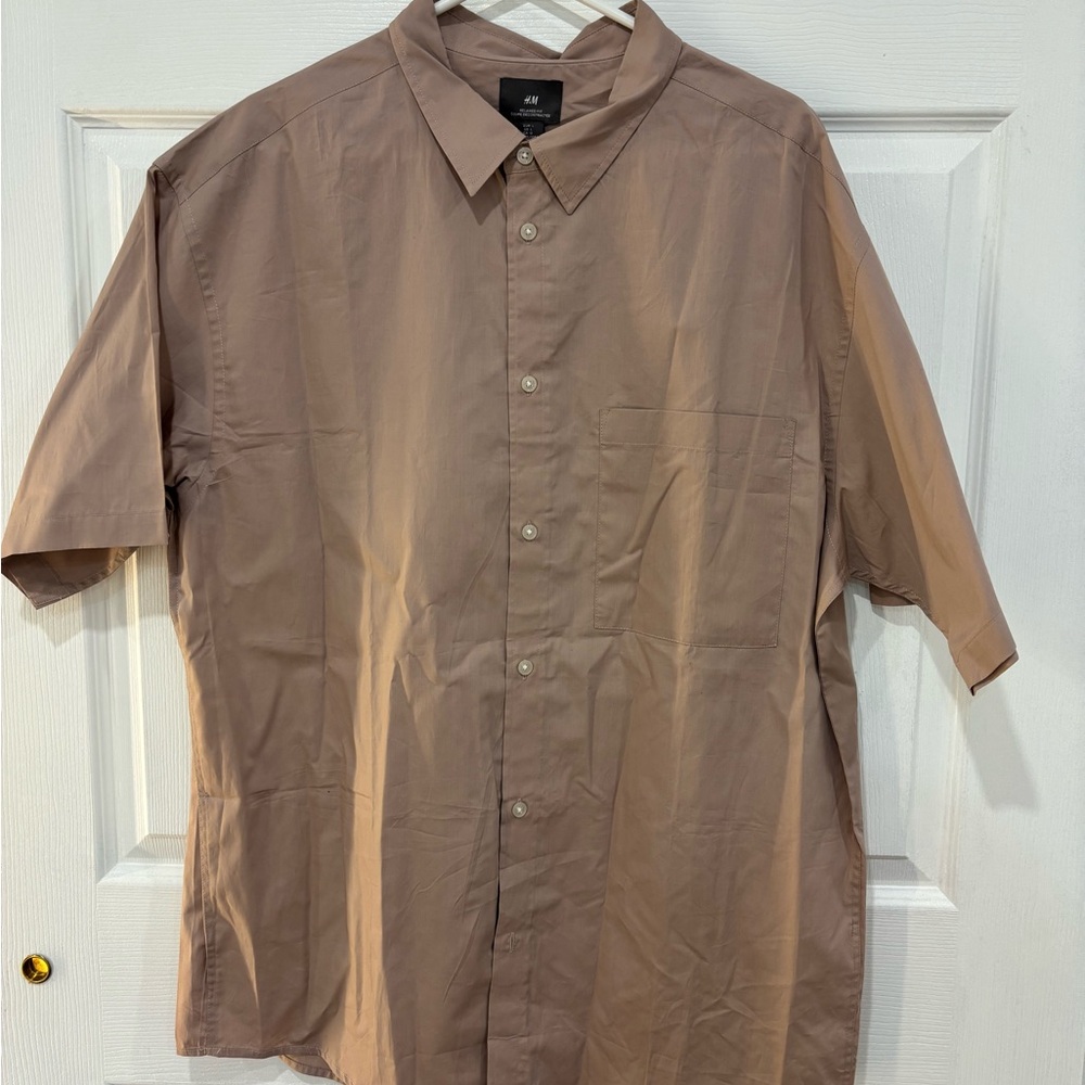H&M Men's Casual Mauve Button Down Shirt